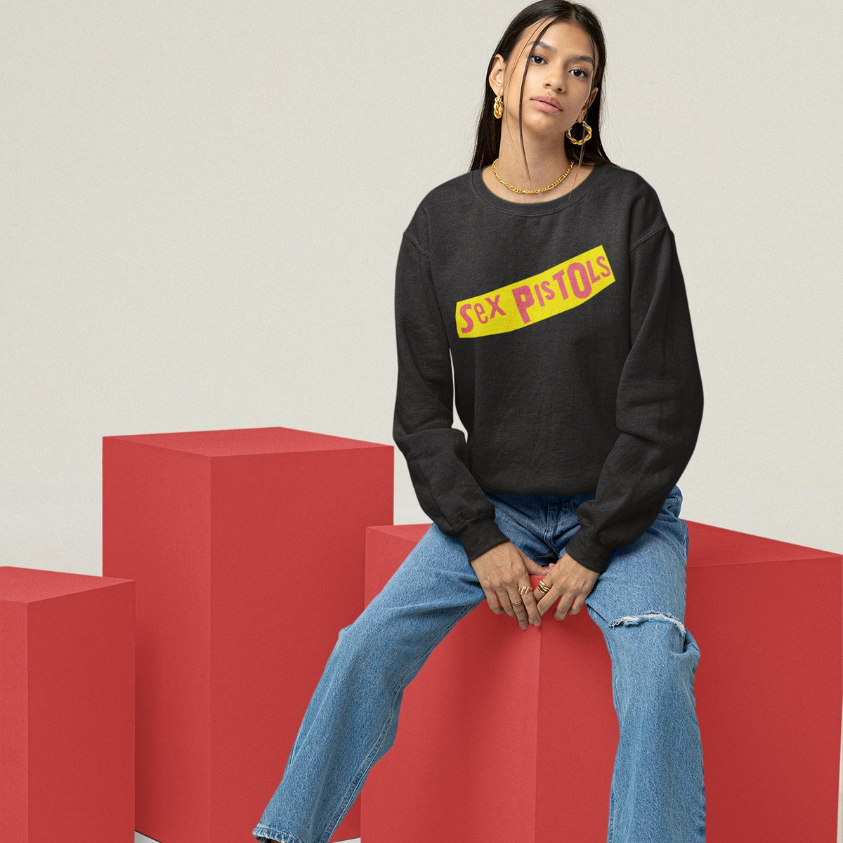 Sex Pistols Yellow Banner Logo Sweatshirt — product photo 6