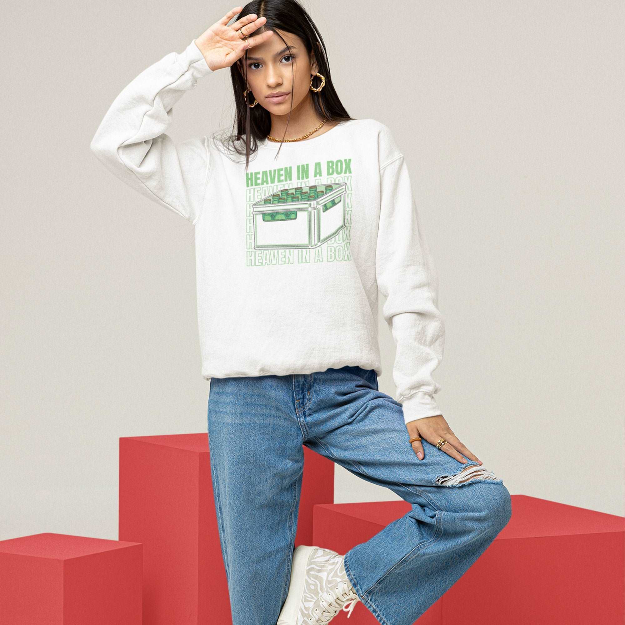 In Heaven A Box Unisex Premium Sweatshirt