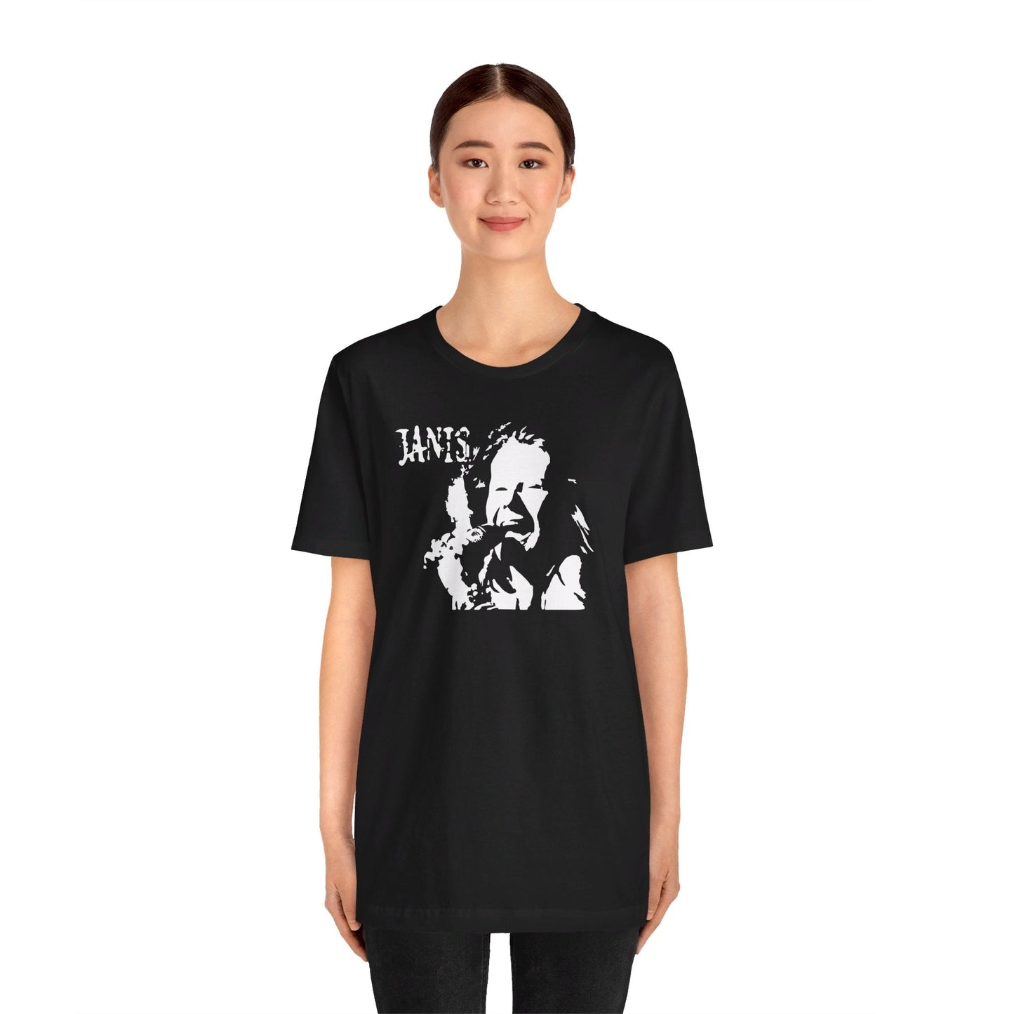 Janis Joplin Silhouette Tee - Unisex Music Icon Shirt | Soulskart - Lifestyle Image