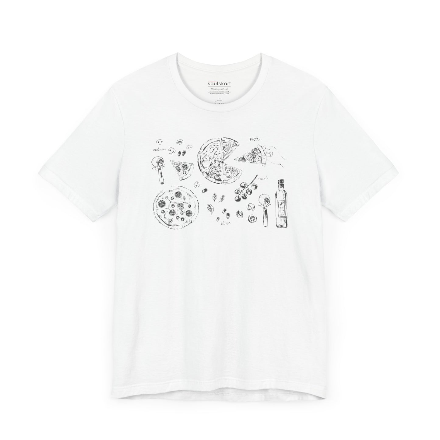Pizza Party Tee – Unisex Classic T-Shirt with Pizza Print - Front View