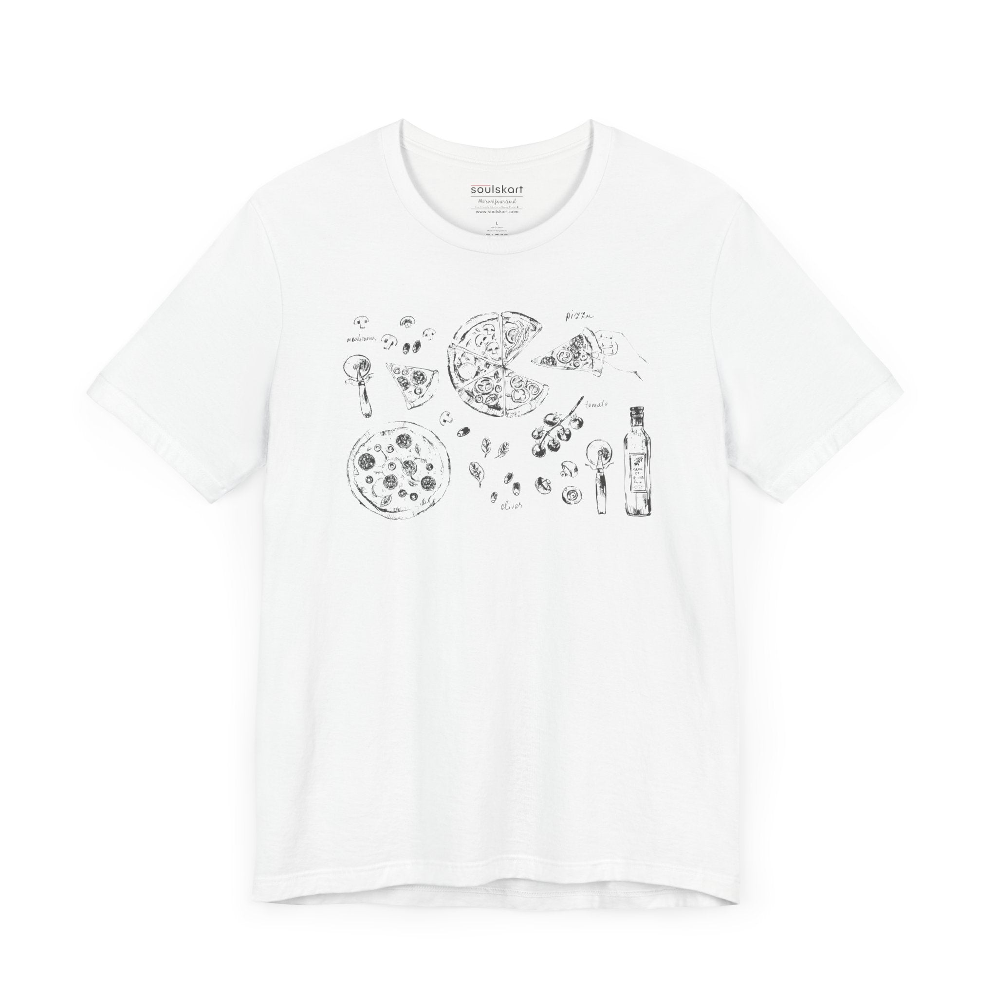Pizza Party Tee – Unisex Classic T-Shirt with Pizza Print - Front View