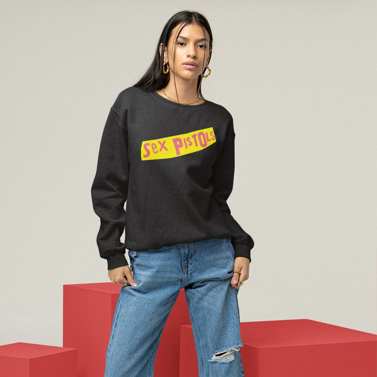 Sex Pistols Yellow Banner Logo Sweatshirt — product photo 7