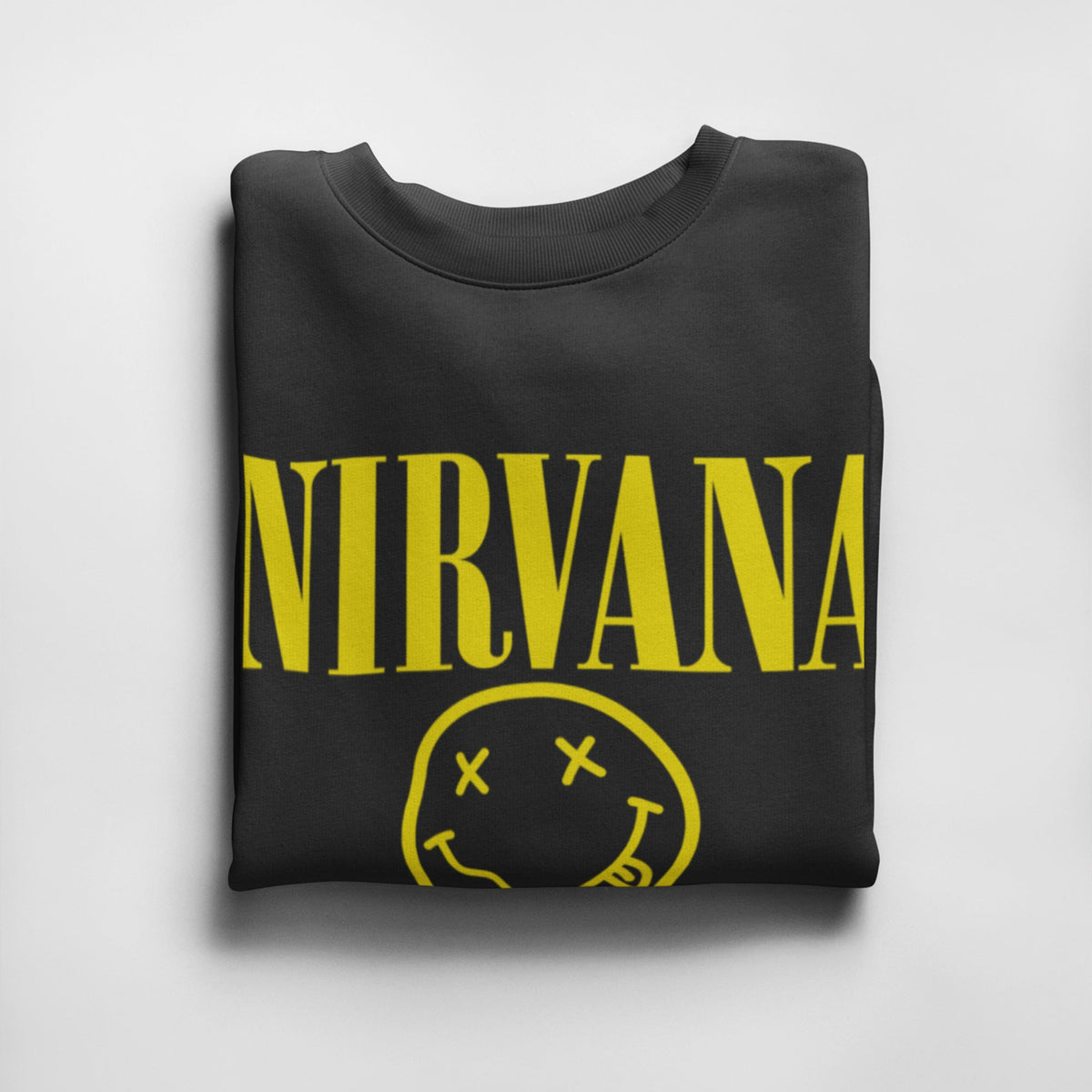 Nirvana Smiley Face Sweatshirt — Black — product photo 2