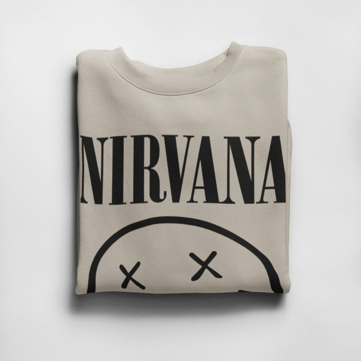 Nirvana Smiley Face Sweatshirt — Sand — product photo 2