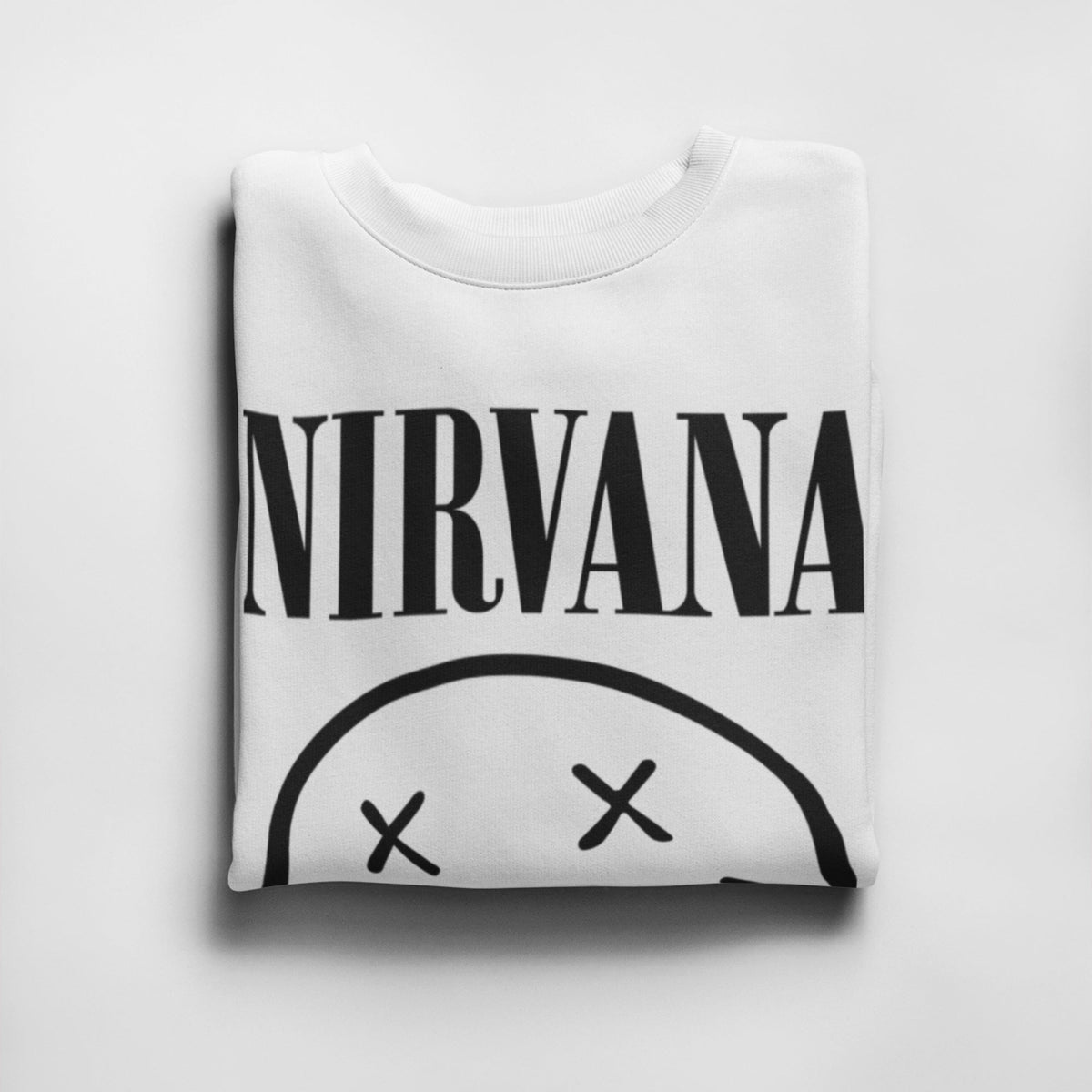 Nirvana Smiley Face Sweatshirt — White — product photo 2