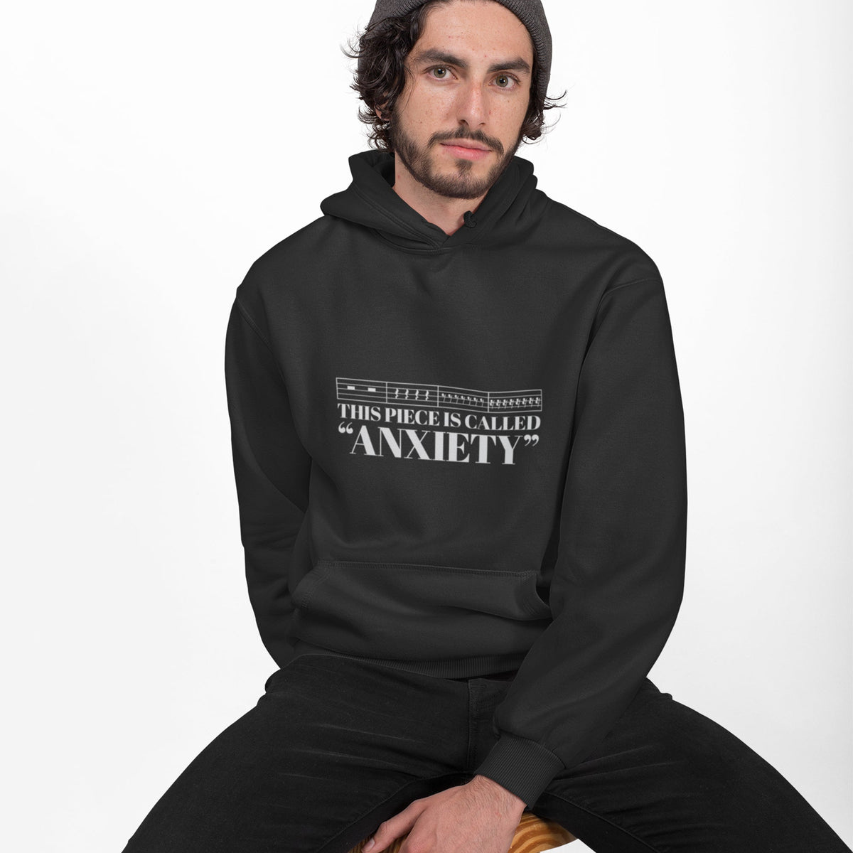 THIS PIECE IS CALLED "ANXIETY" Unisex Hoodie — back view