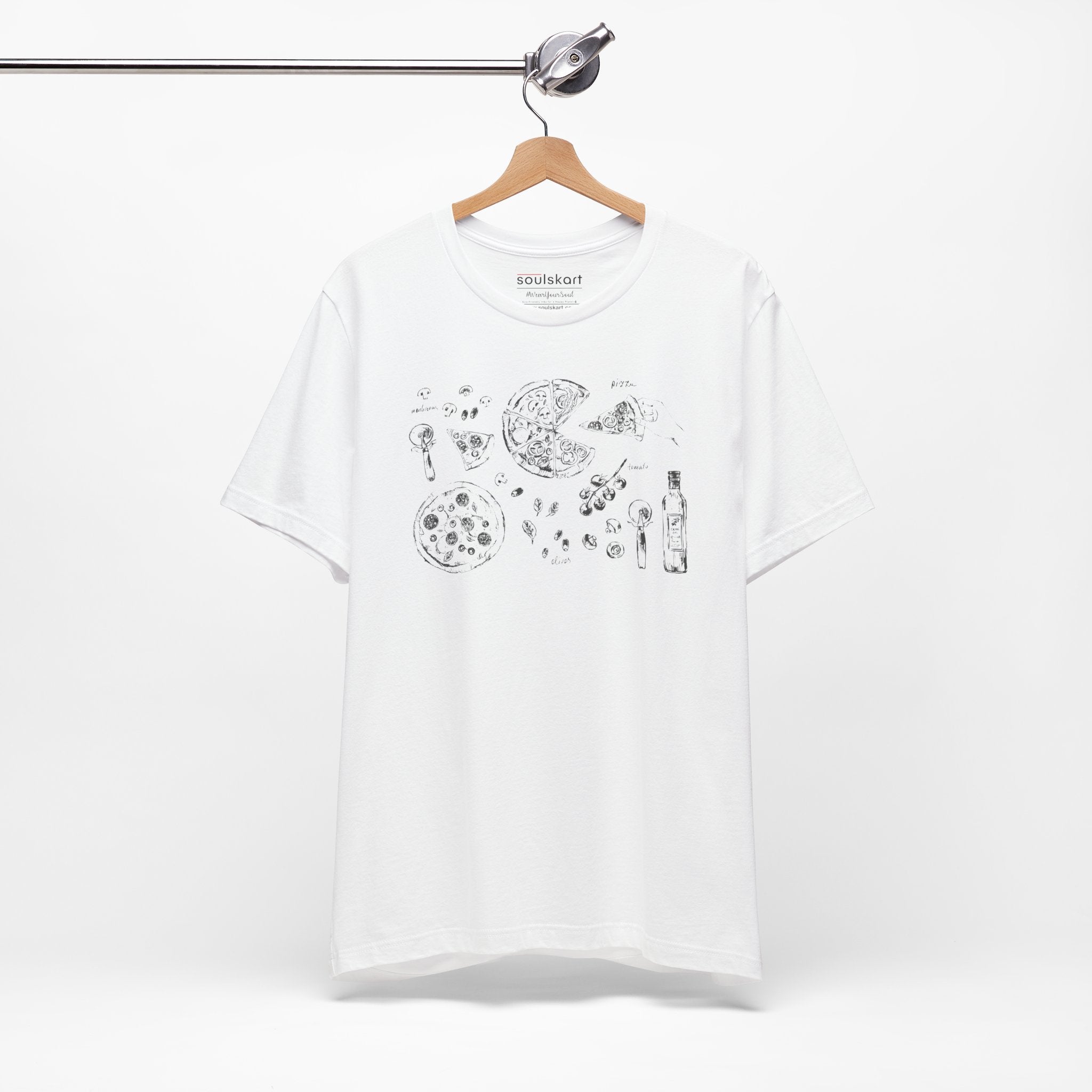 Pizza Party Tee – Unisex Classic T-Shirt with Pizza Print - Back View