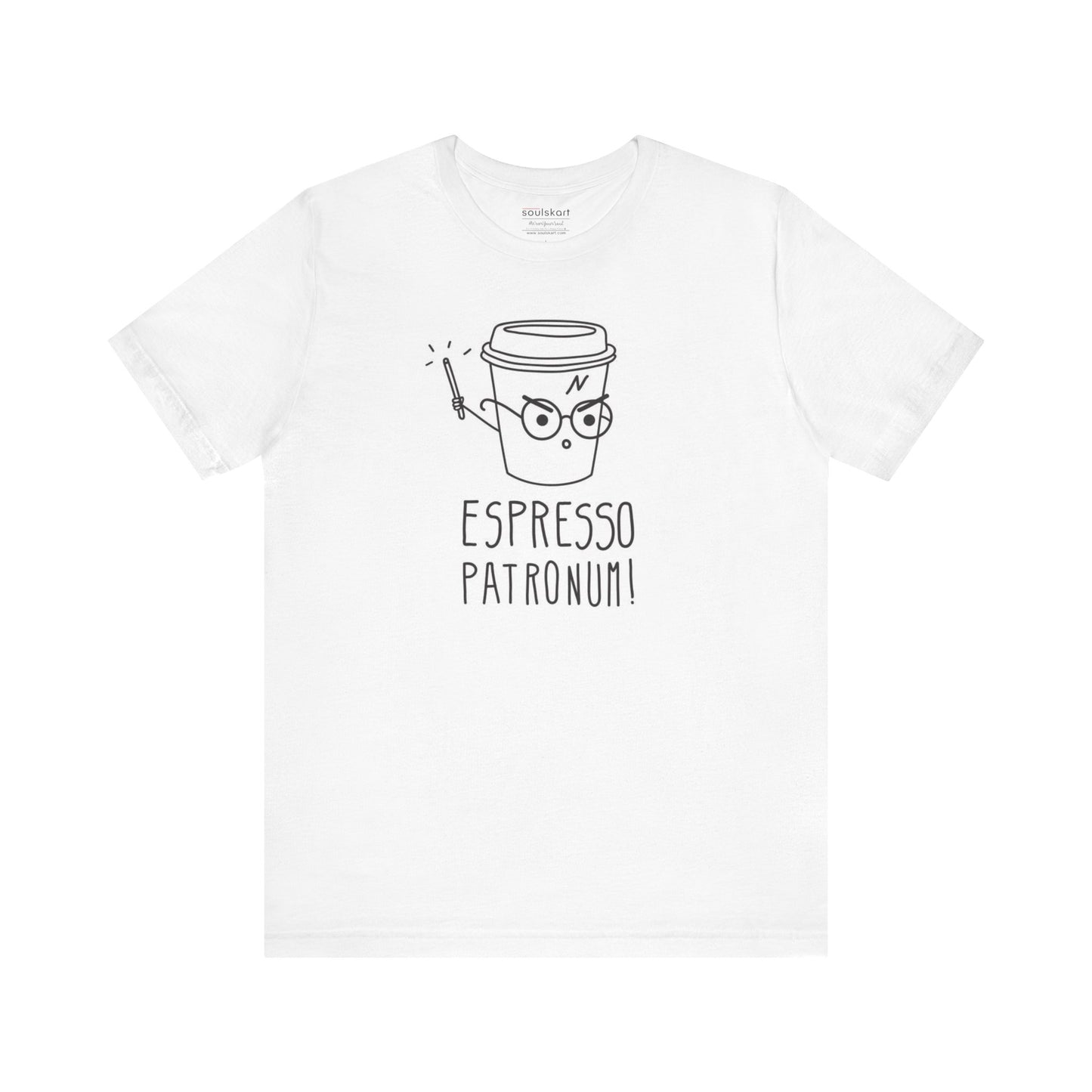 Espresso Patronum coffee tee front print, white unisex