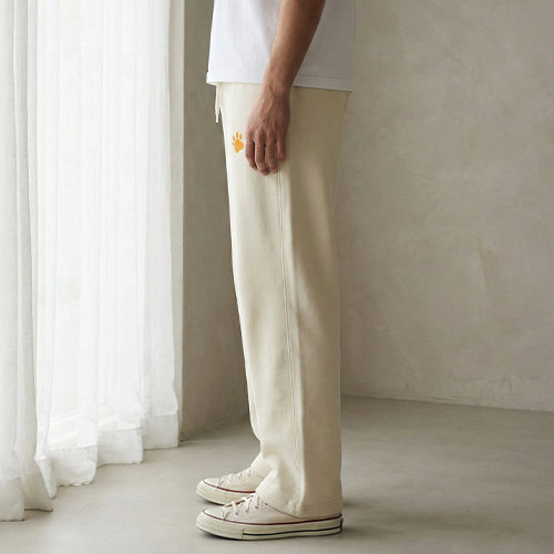 Cat Paws Embroidered Off White Unisex Sweatpants — product photo 6