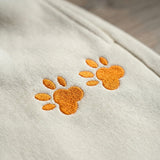 Cat Paws Embroidered Off White Unisex Sweatpants