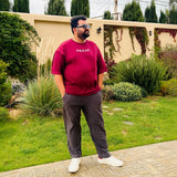 Coffee Loading Puffed Print – Slouch Oversized T-Shirt - Front View