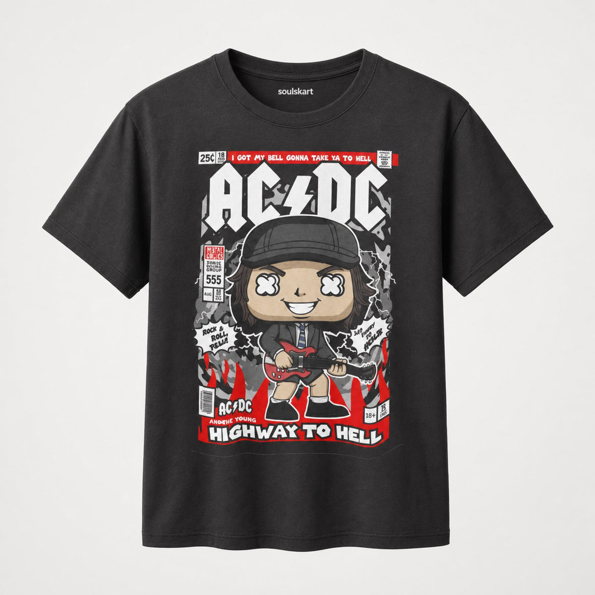 AC/DC Angus Young Pop Art Unisex T-Shirt — front view