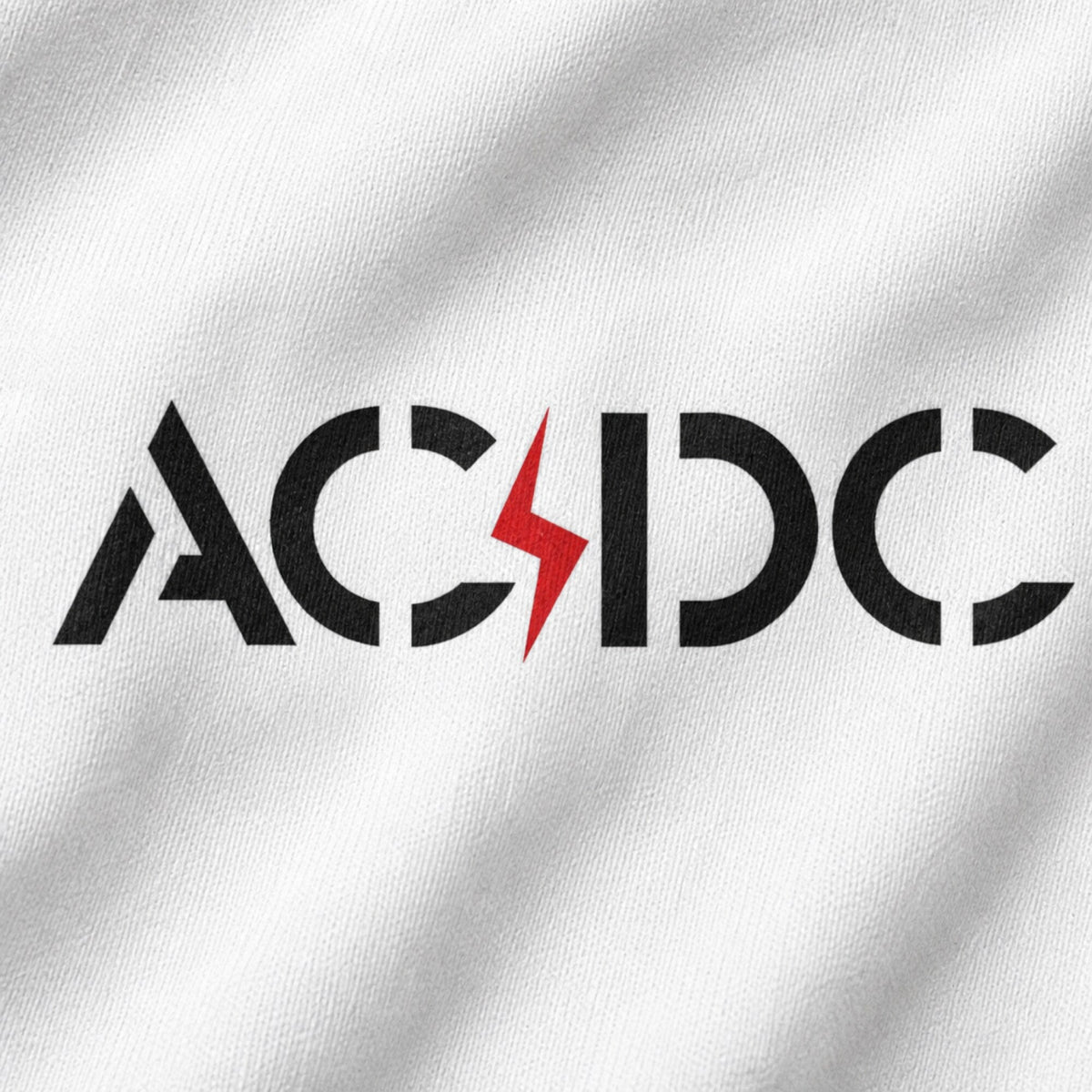 AC/DC Band Inspired Unisex T-Shirt — print detail close-up