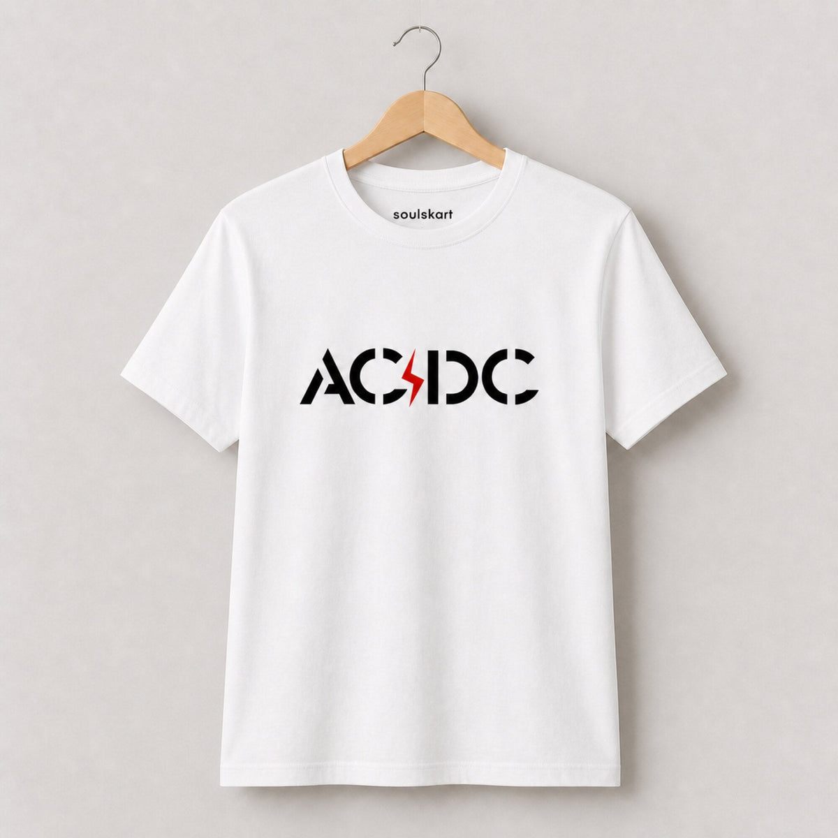 AC/DC Band Inspired Unisex T-Shirt — on hanger