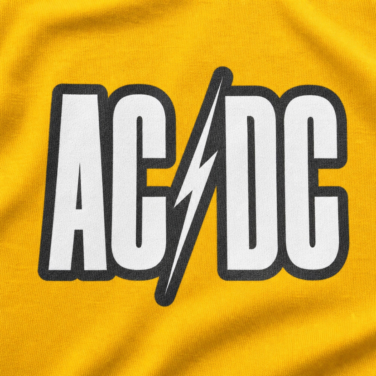 AC/DC Classic Logo Tee — print detail close-up