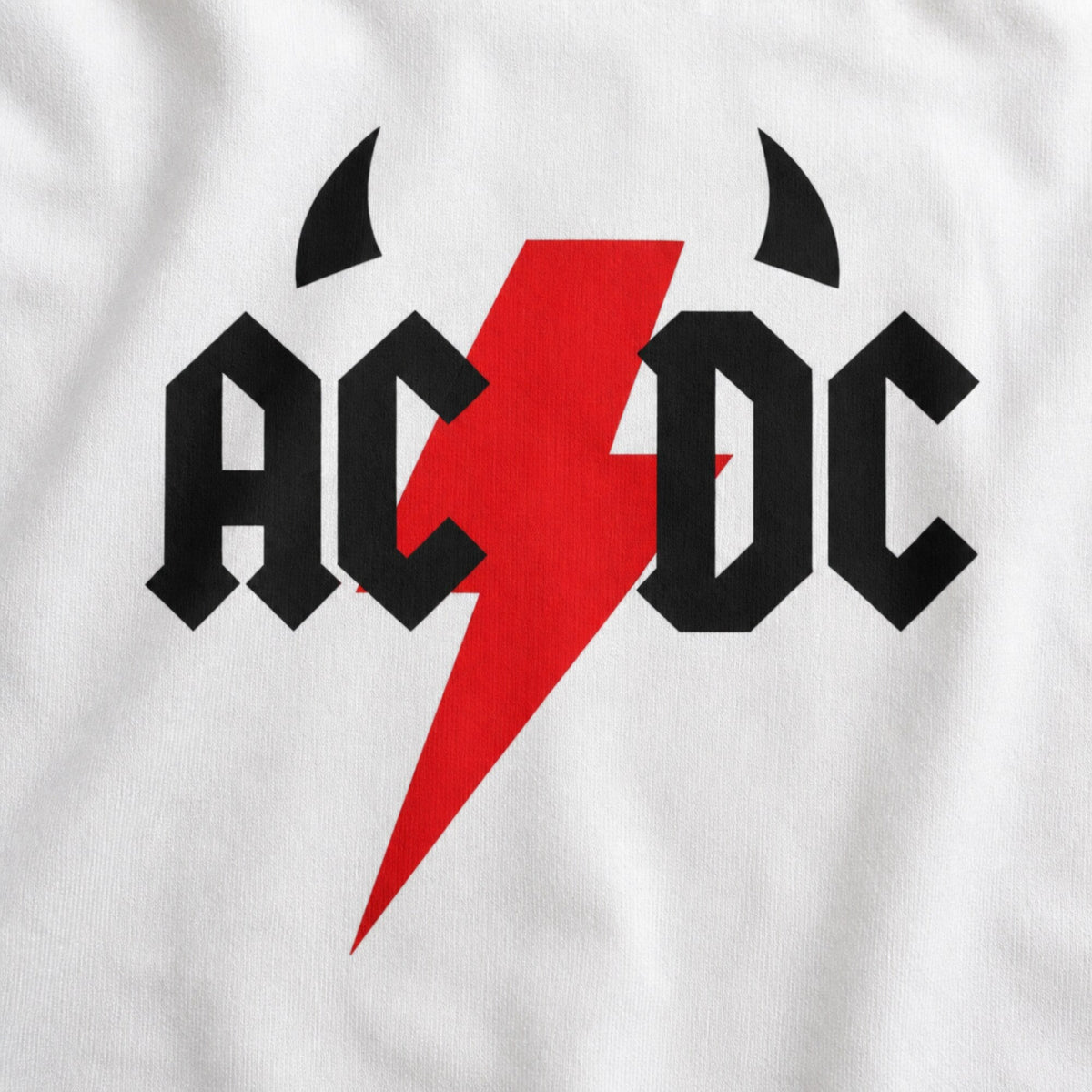 AC/DC Classic Rock Tee — print detail close-up