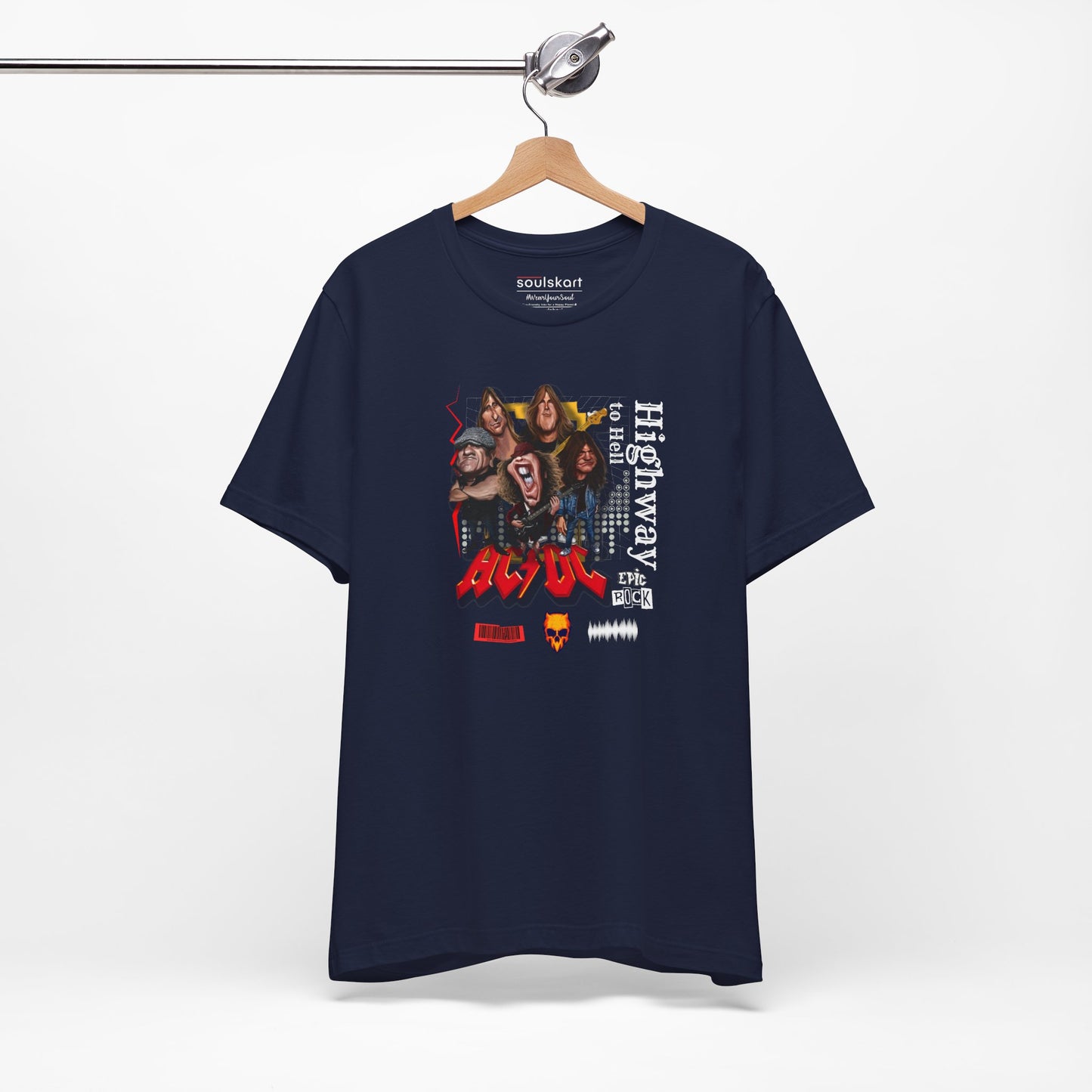 AC/DC Highway to Hell Band Collage Tee — side view