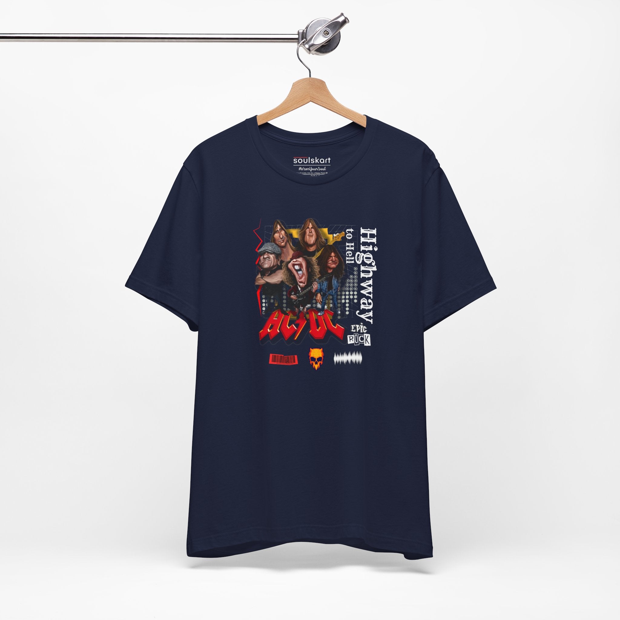 AC/DC Highway to Hell Band Collage Tee — side view