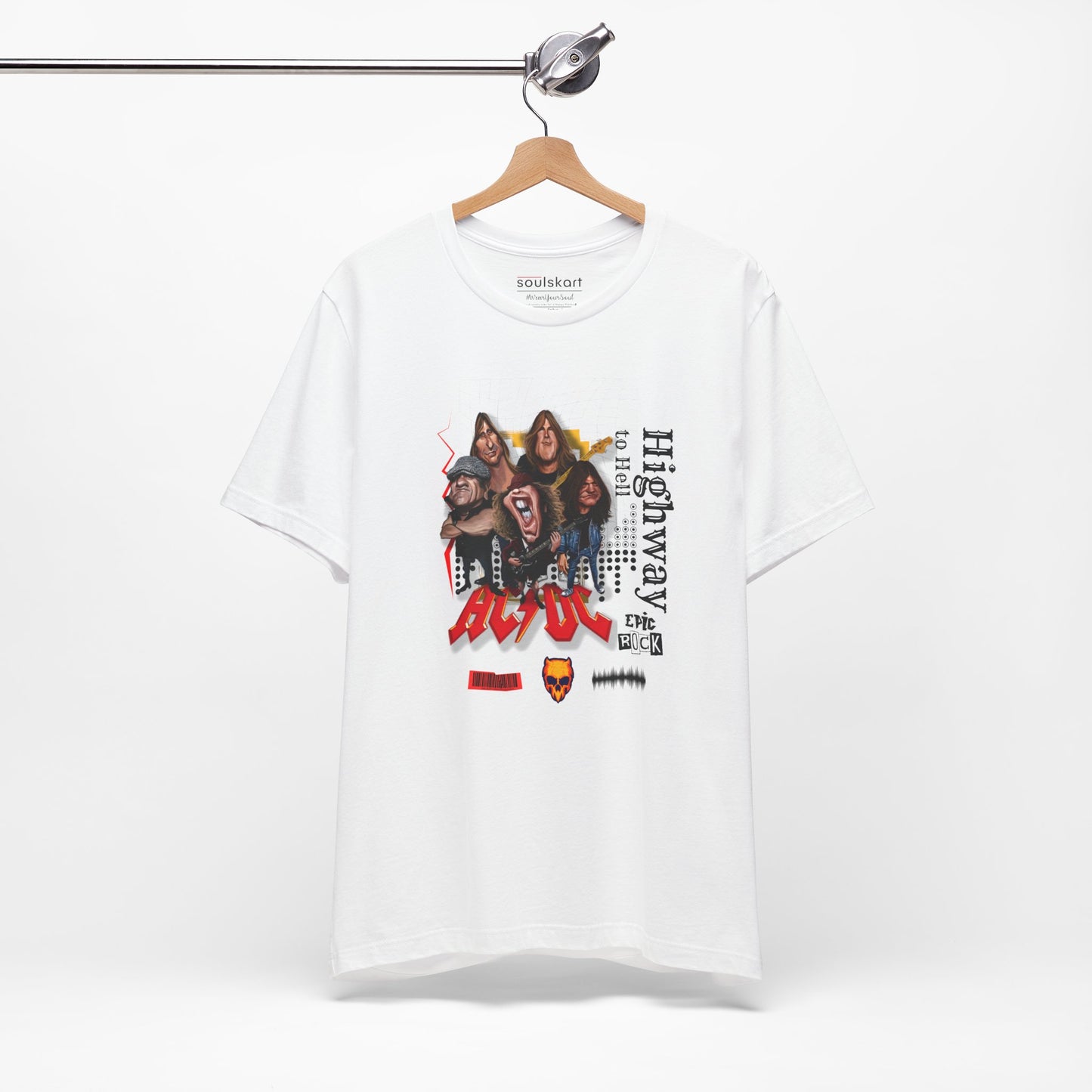 AC/DC Highway to Hell Band Collage Tee — side view