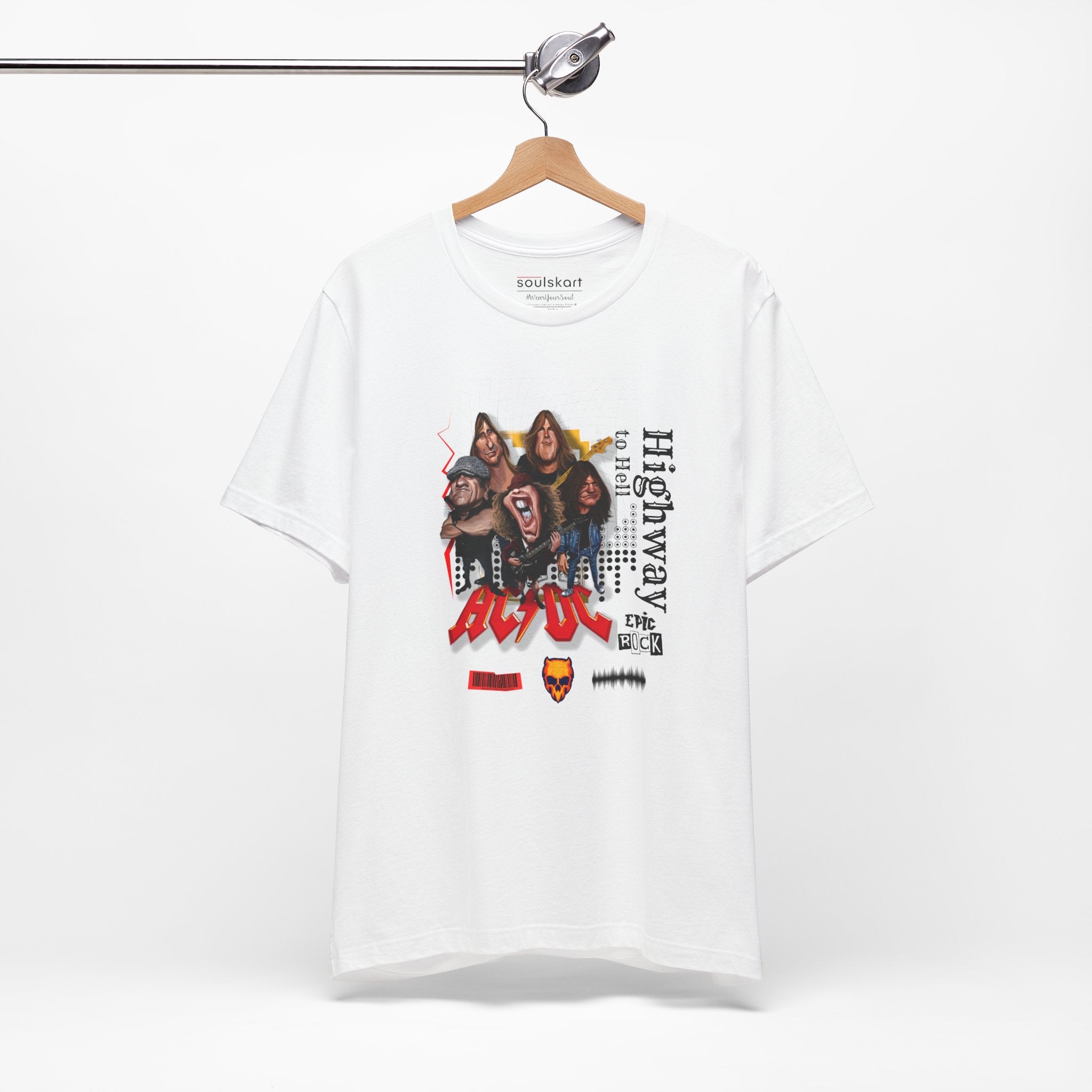 AC/DC Highway to Hell Band Collage Tee — side view