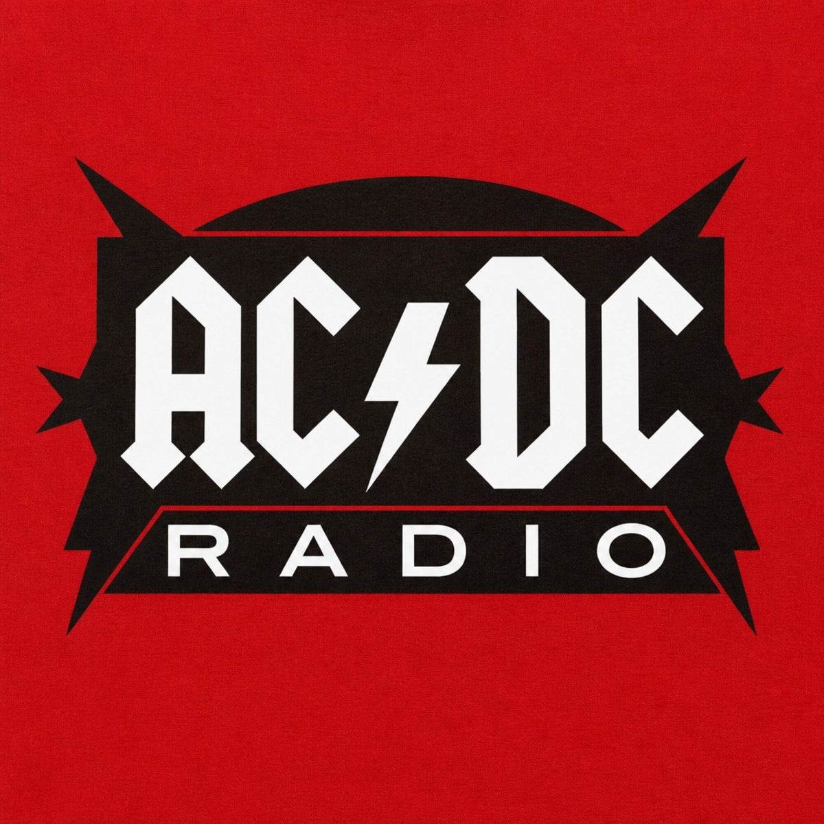 AC/DC Radio Tee — print detail close-up