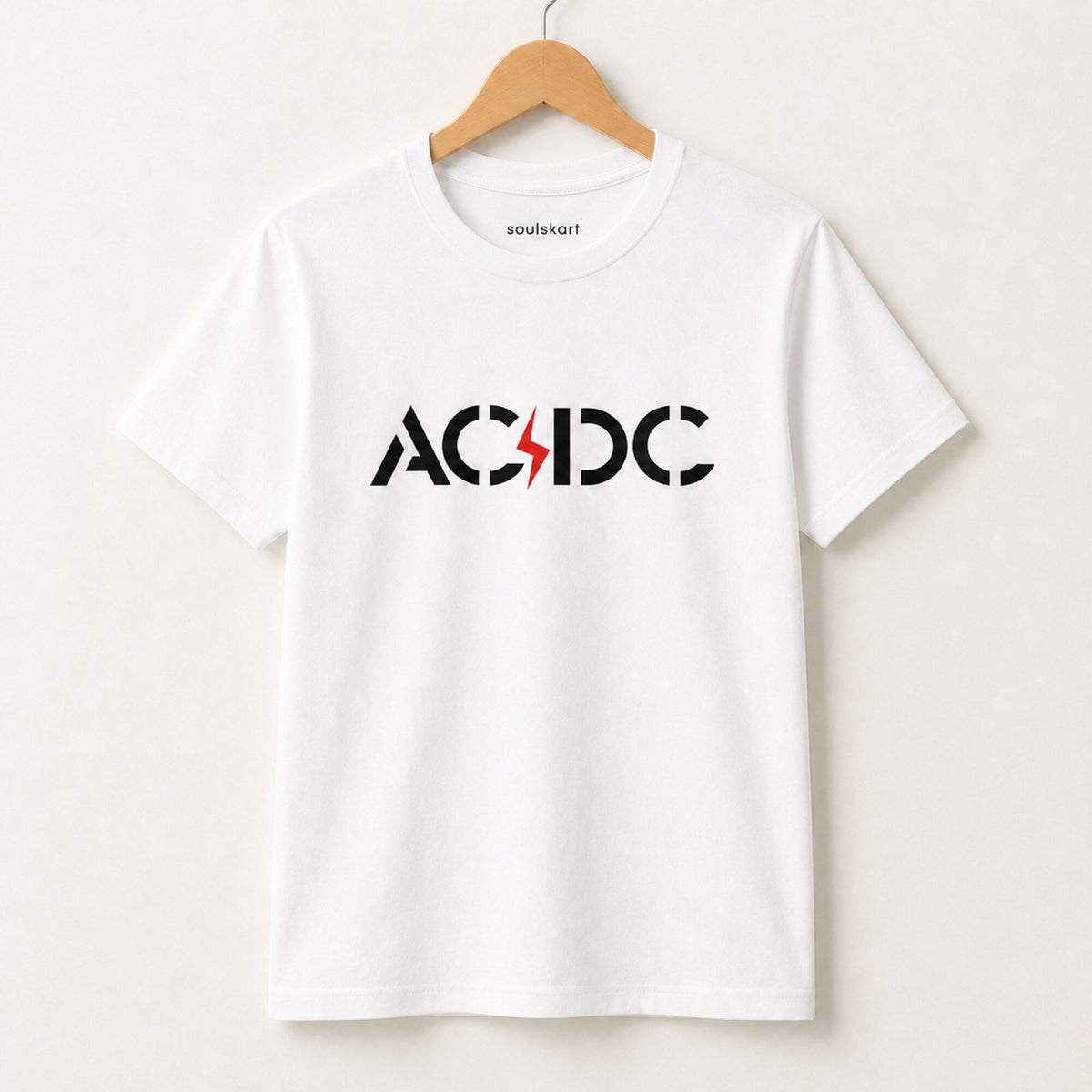 AC/DC Rock On Tee — on hanger