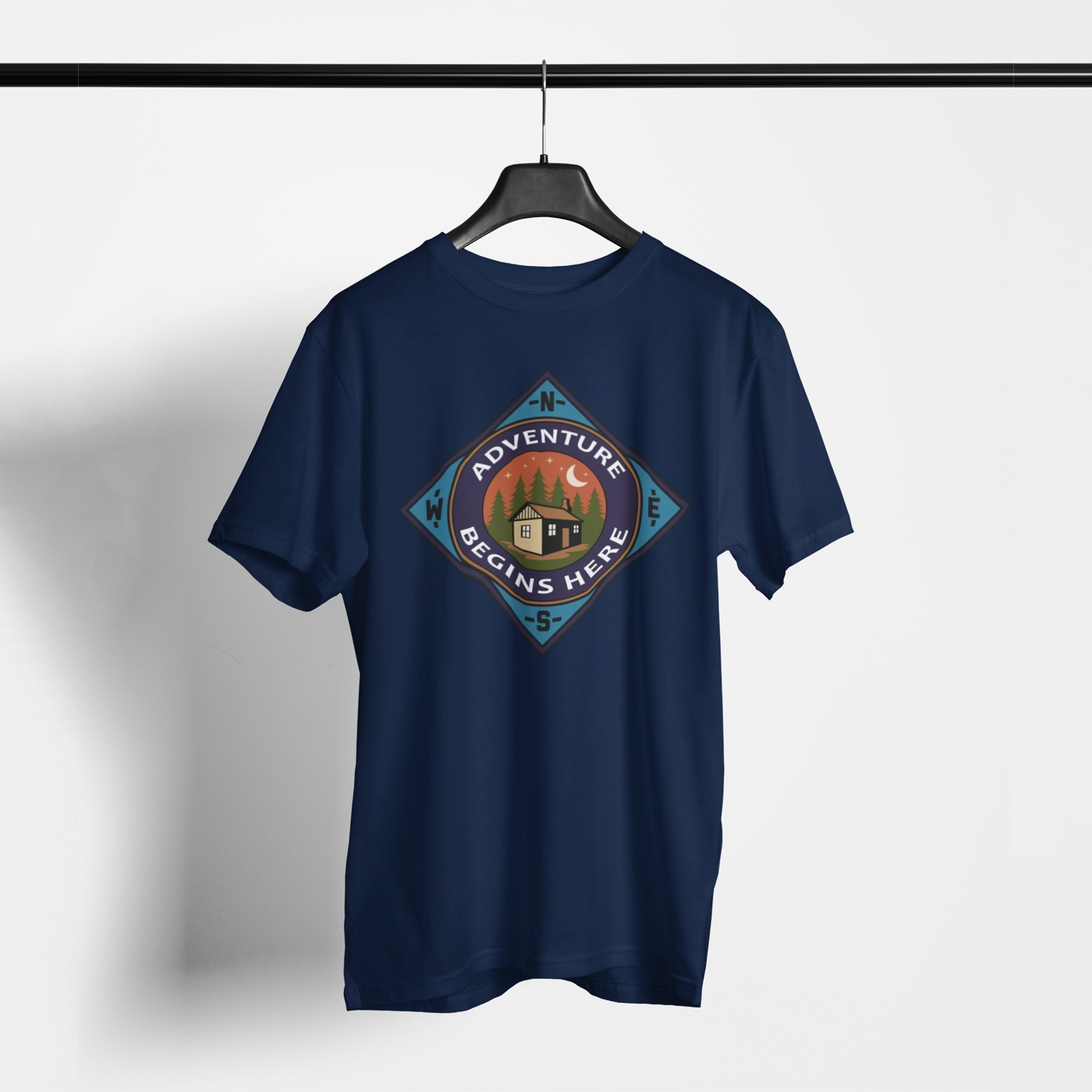 Adventure Begins Here Unisex T-Shirt - Main Product Image