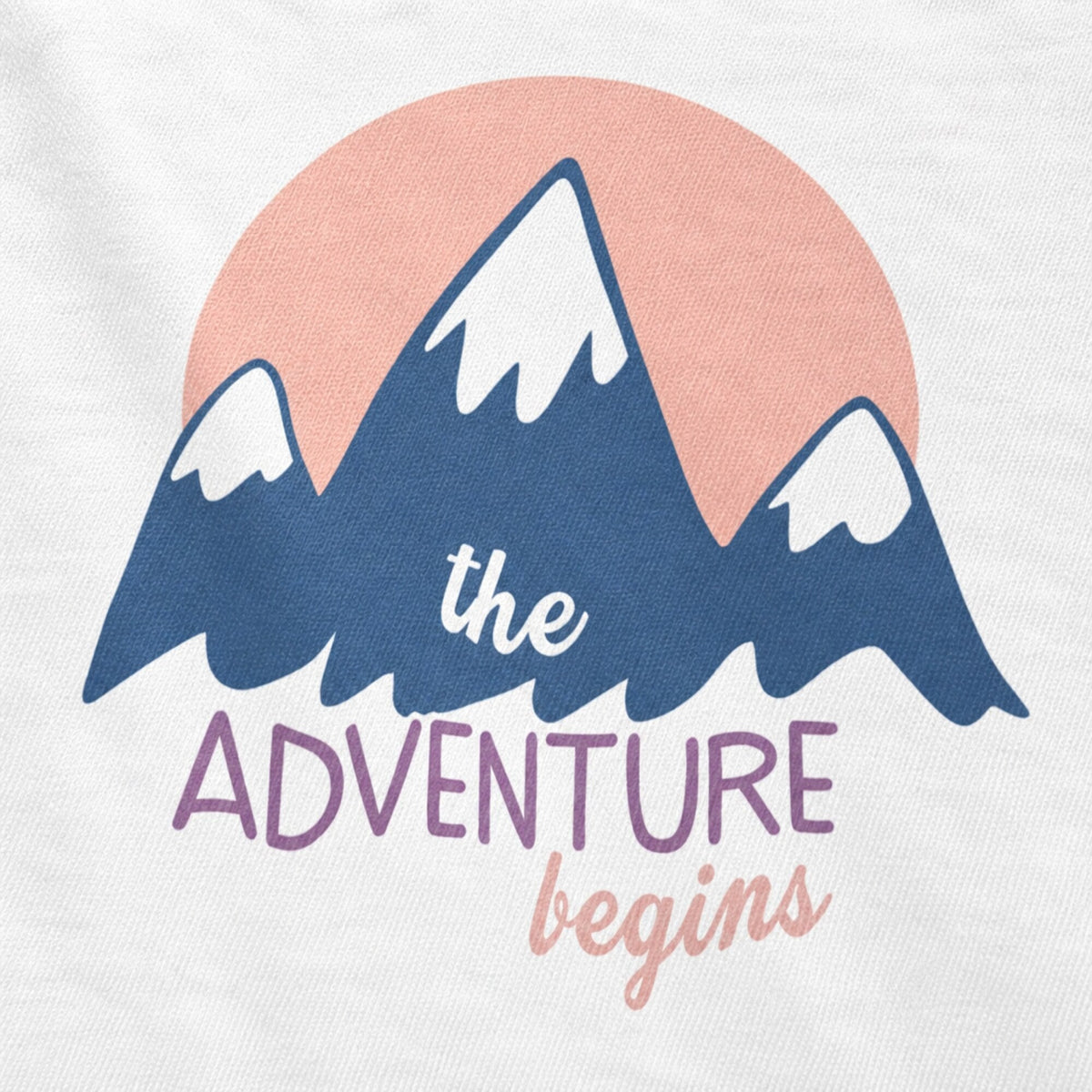 Adventure Begins Unisex T-Shirt — print detail close-up