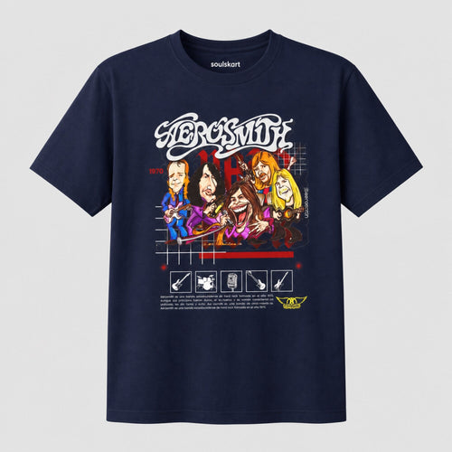 Aerosmith Band Print T-Shirt — front view
