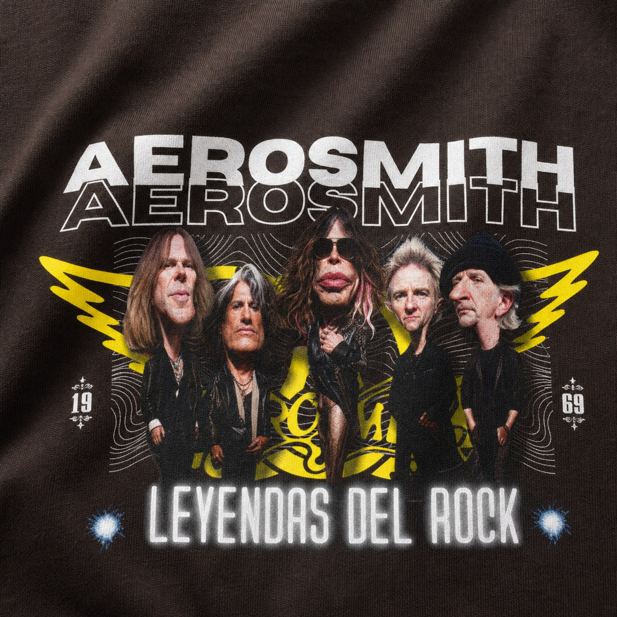 Aerosmith Band Printed T-Shirt — print detail close-up