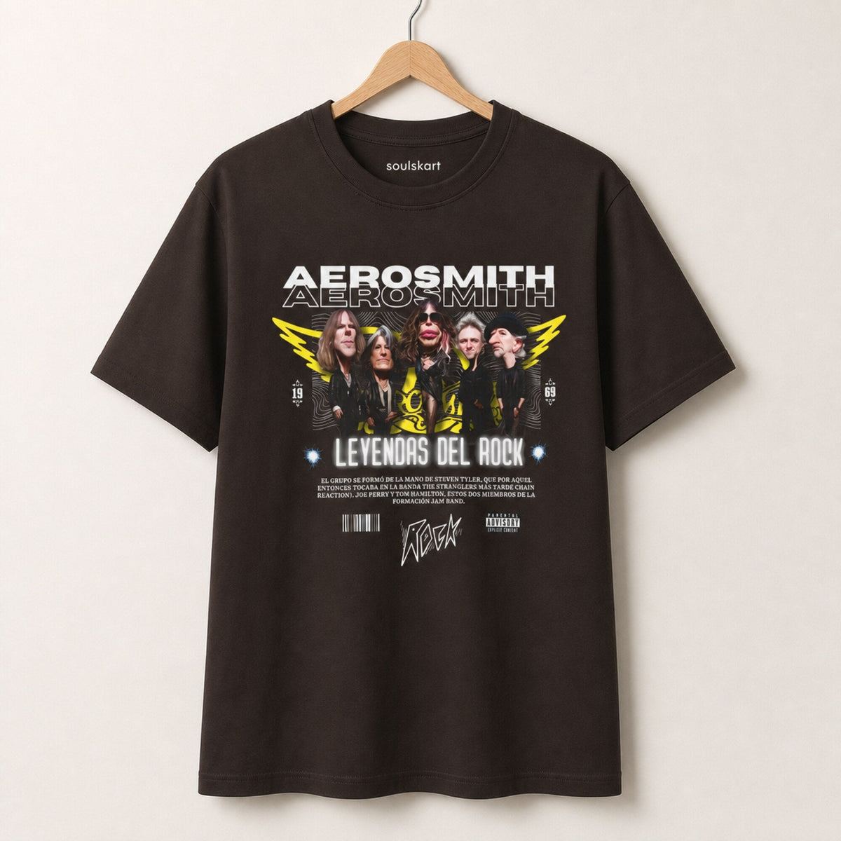 Aerosmith Band Printed T-Shirt — on hanger