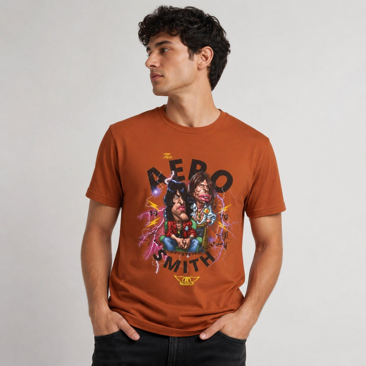 Aerosmith Dream On Tee — worn on model, front