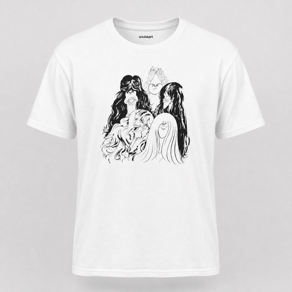 Aerosmith Line Art Band Portrait Tee — front view