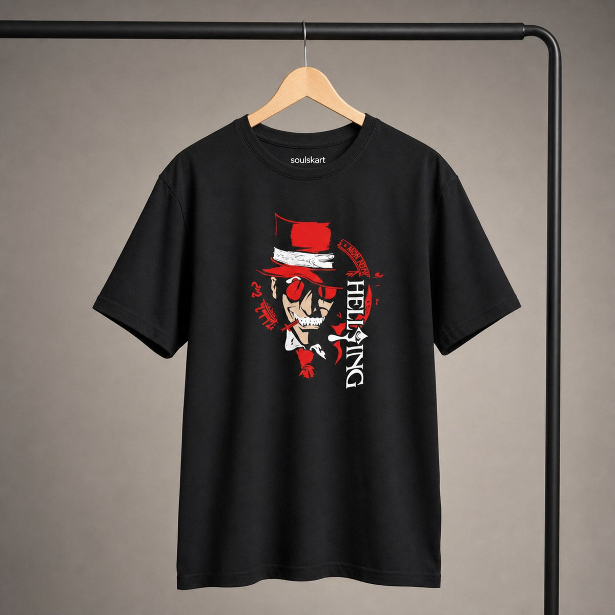 Alucard Unleashed Hellsing-Inspired Unisex Tee — on hanger