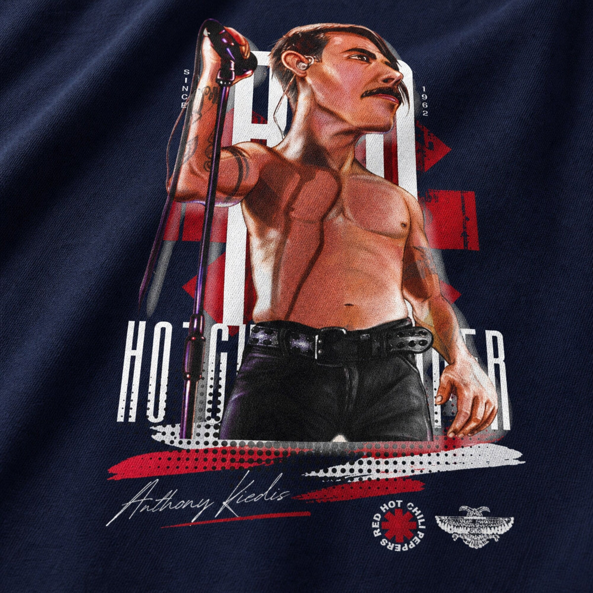 Anthony Kiedis Red Hot Chili Peppers Graphic Tee — print detail close-up