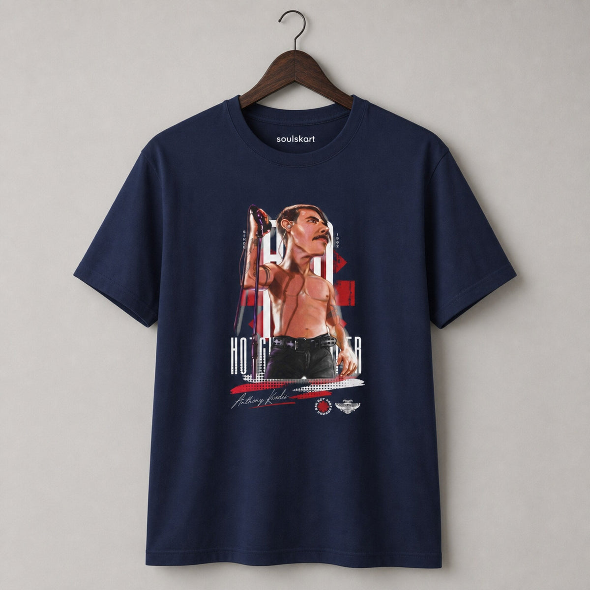 Anthony Kiedis Red Hot Chili Peppers Graphic Tee — on hanger