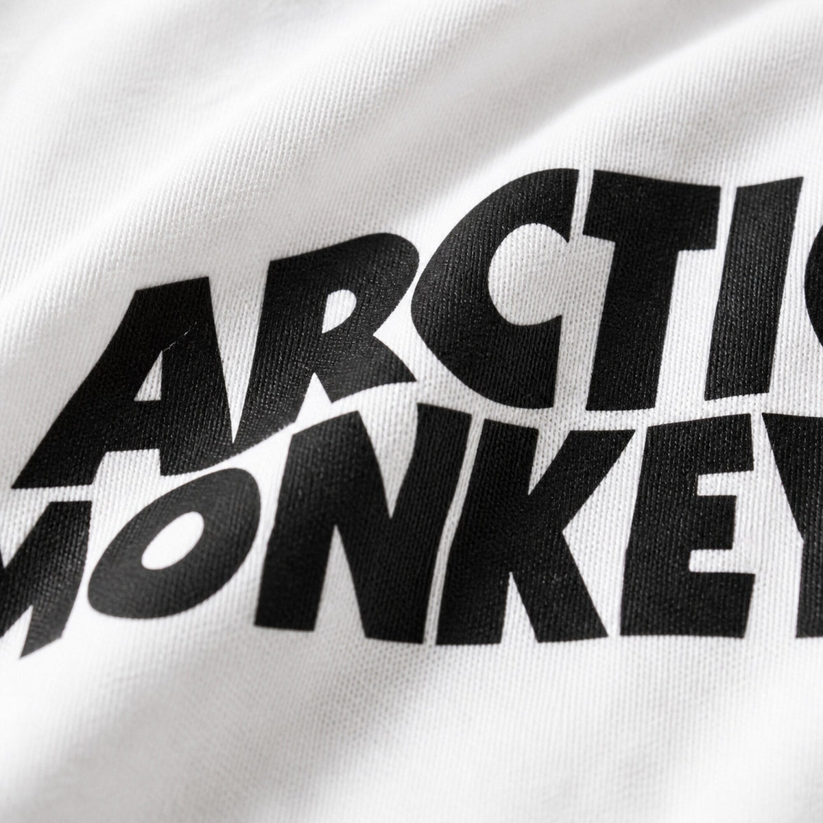 Arctic Monkeys Retro Wordmark Tee — print detail close-up