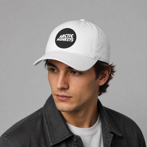 Arctic Monkeys Embroidered Baseball Cap — worn on model, front