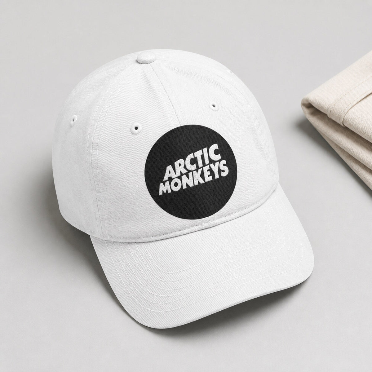 Arctic Monkeys Embroidered Baseball Cap — on hanger