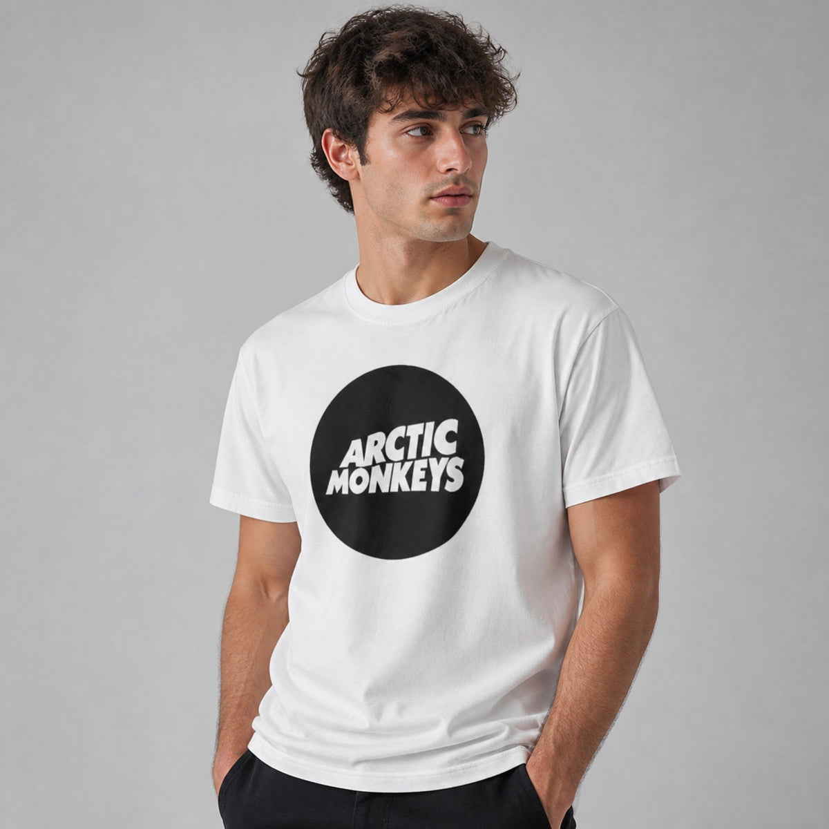 Arctic Monkeys Unisex T-Shirt — worn on model, front