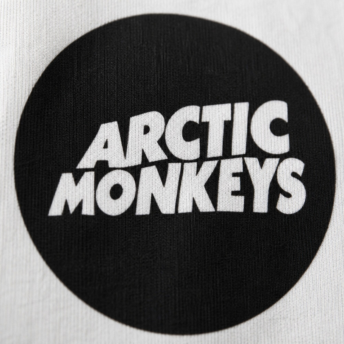 Arctic Monkeys Unisex White Hoodie — print detail close-up