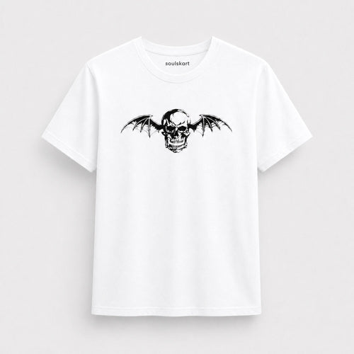 Avenged Sevenfold Deathbat Skull Tee — front view