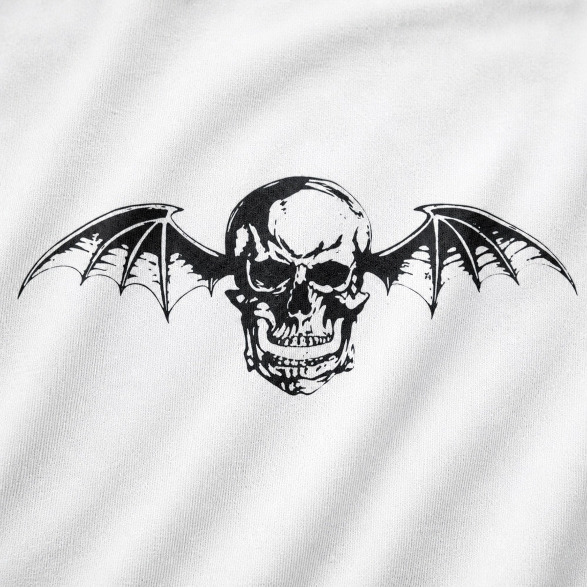Avenged Sevenfold Deathbat Skull Tee — print detail close-up