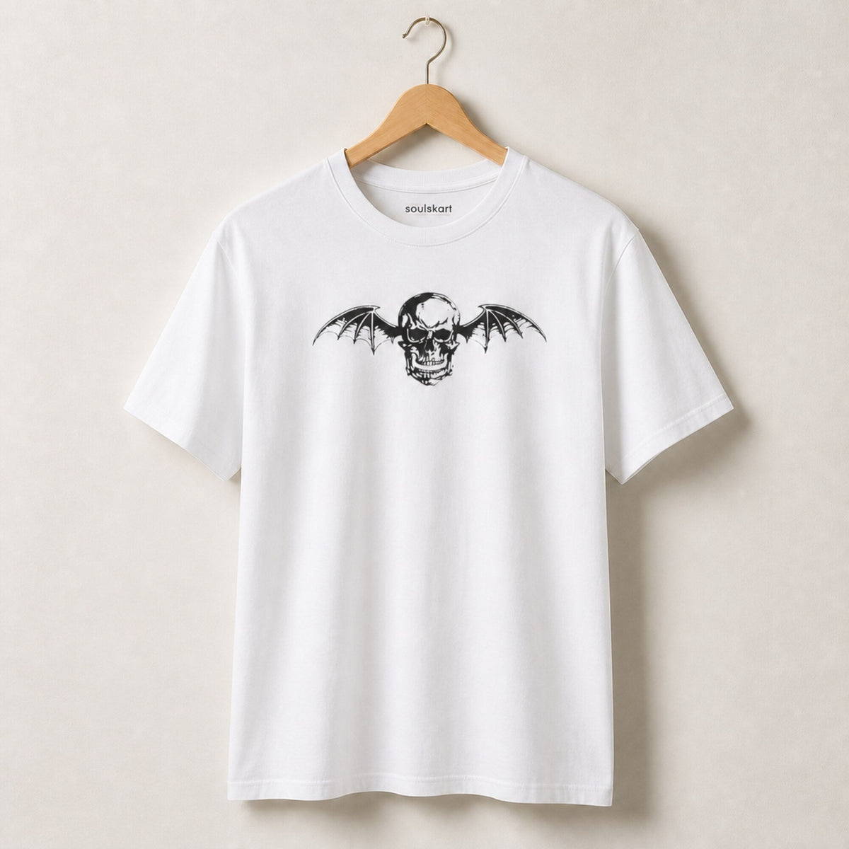 Avenged Sevenfold Deathbat Skull Tee — on hanger