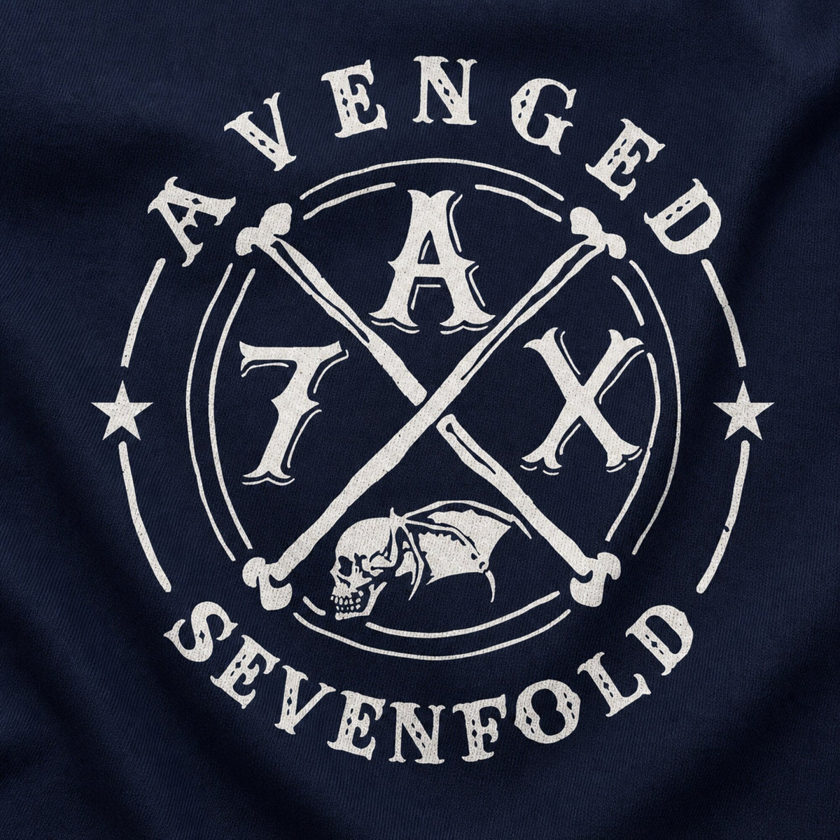 Avenged Sevenfold Band Tee - A7X Inspired Print — print detail close-up