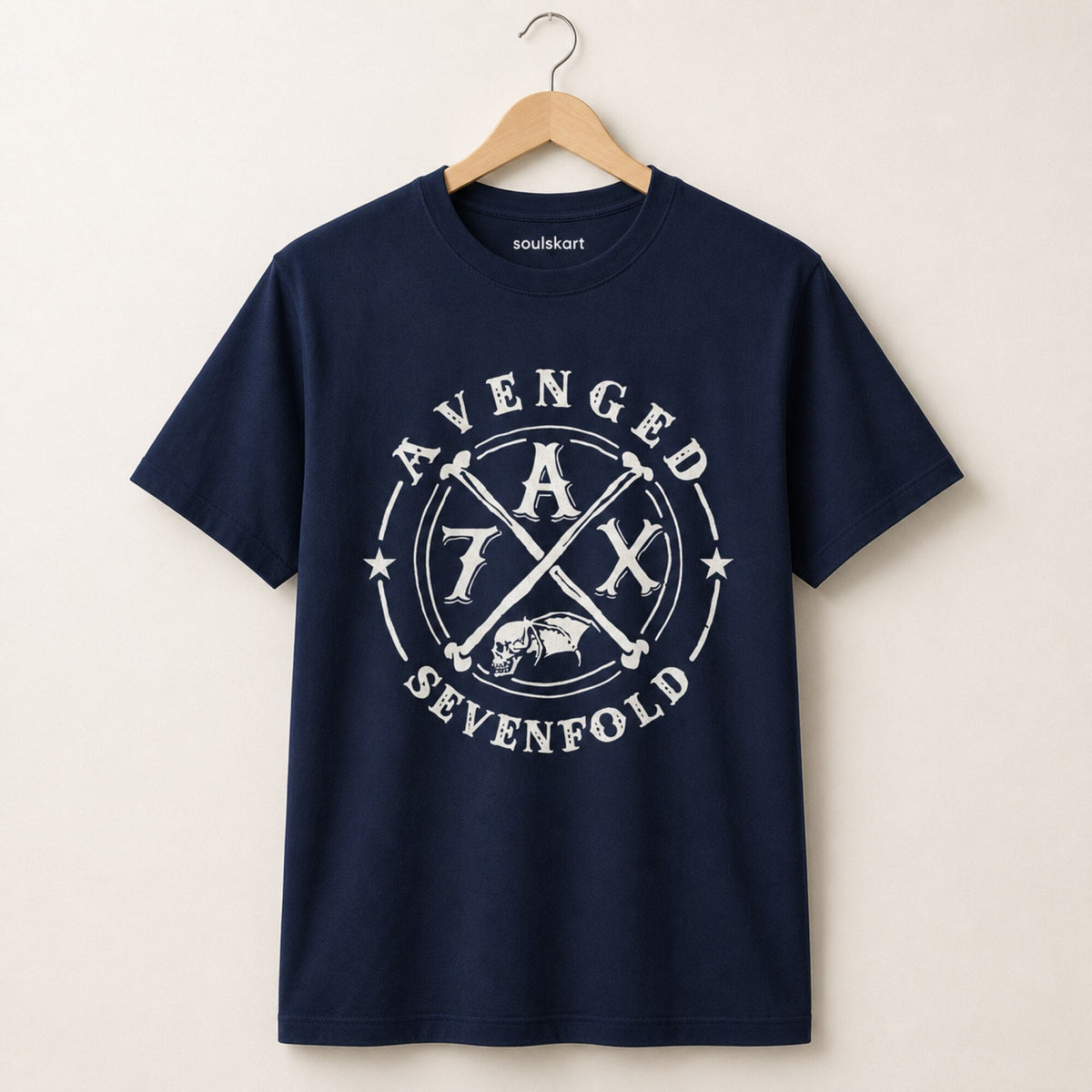 Avenged Sevenfold Band Tee - A7X Inspired Print — on hanger