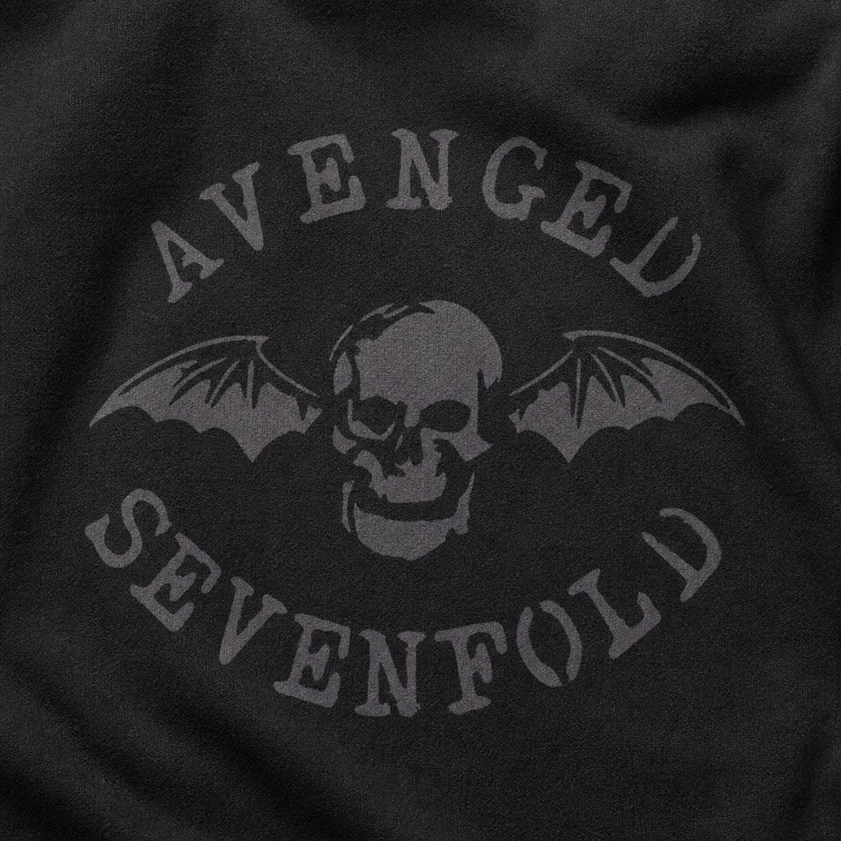 Avenged Sevenfold Unisex Black Hoodie — print detail close-up