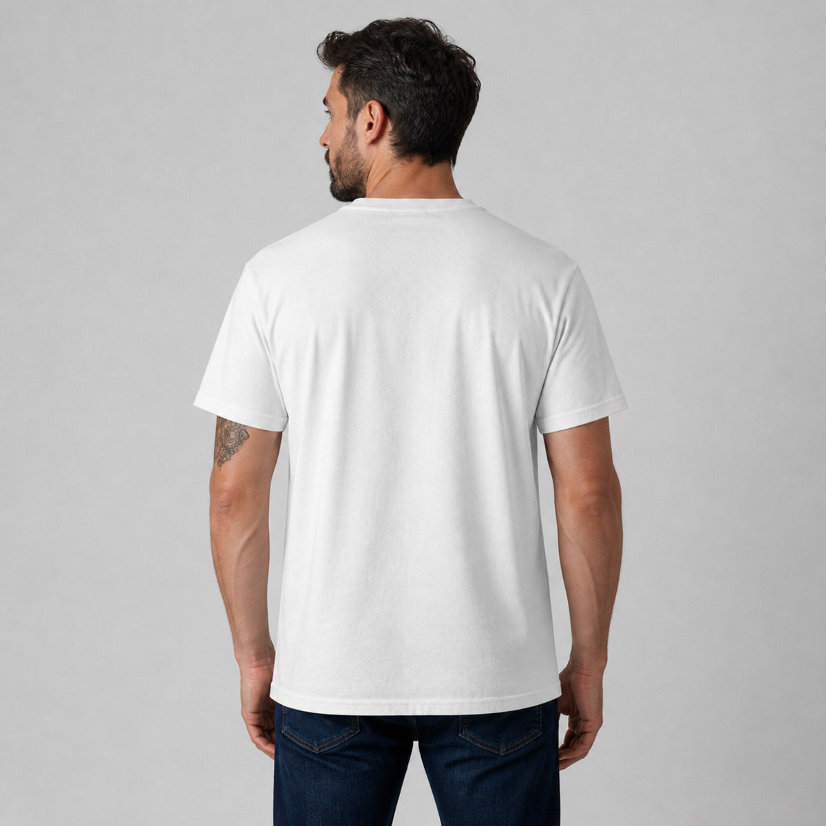 Avenged Sevenfold Deathbat Red Text Tee — worn on model, back