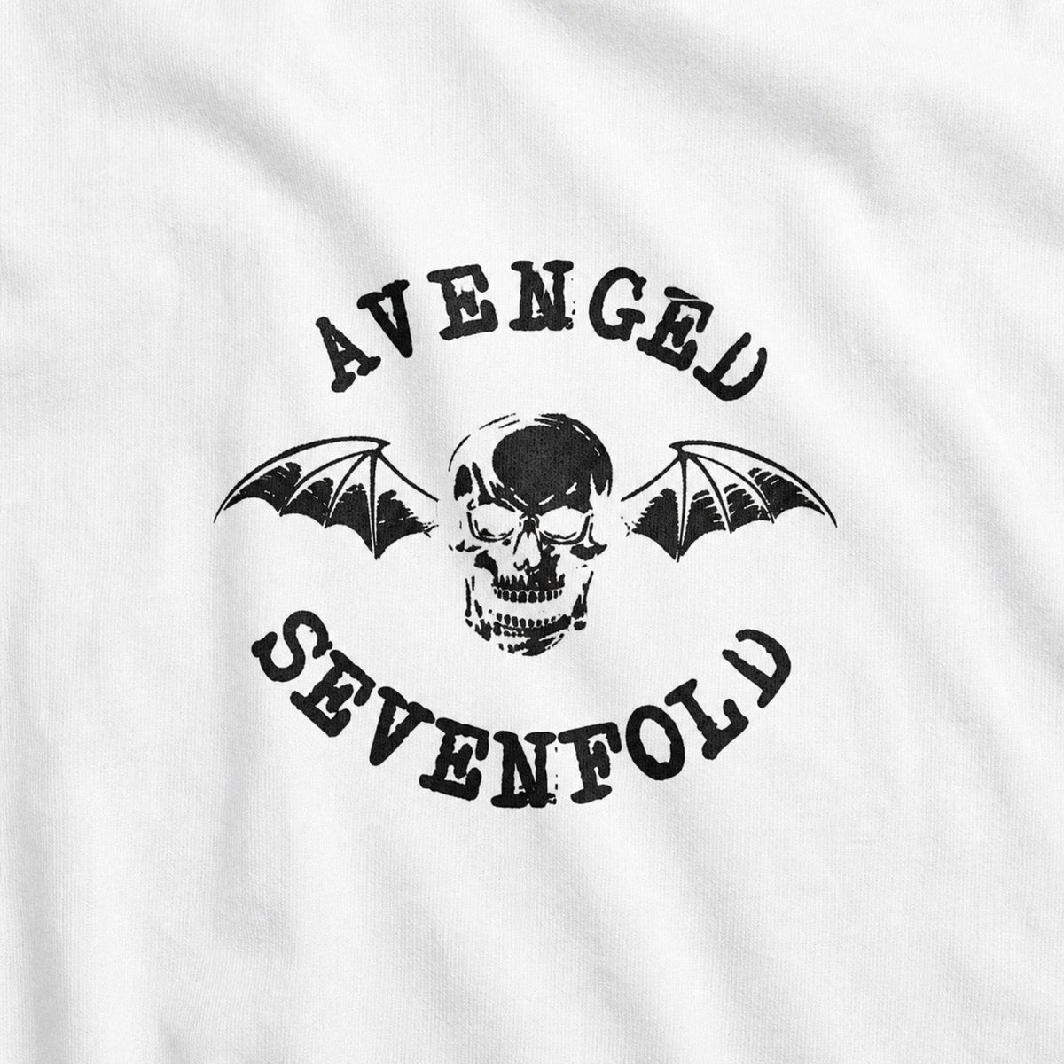 Avenged Sevenfold Deathbat Seal Tee — print detail close-up
