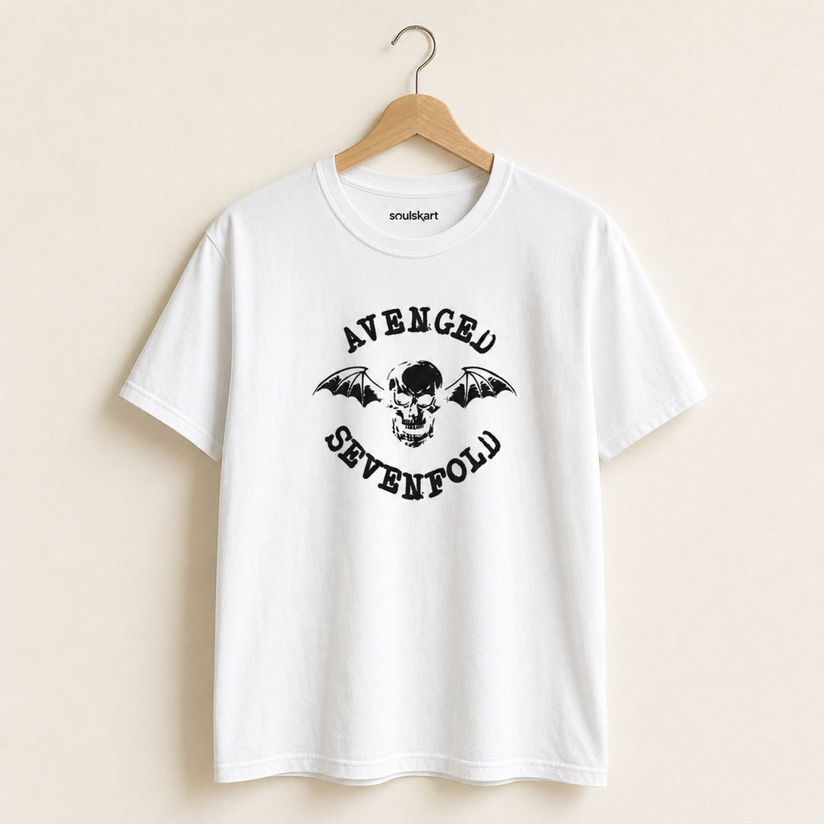 Avenged Sevenfold Deathbat Seal Tee — on hanger